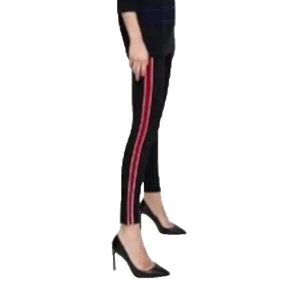 NWT ZARA BASICS LEGGINGS WITH RED SNAKESKIN ACCENT SIZE XS - Picture 1 of 3